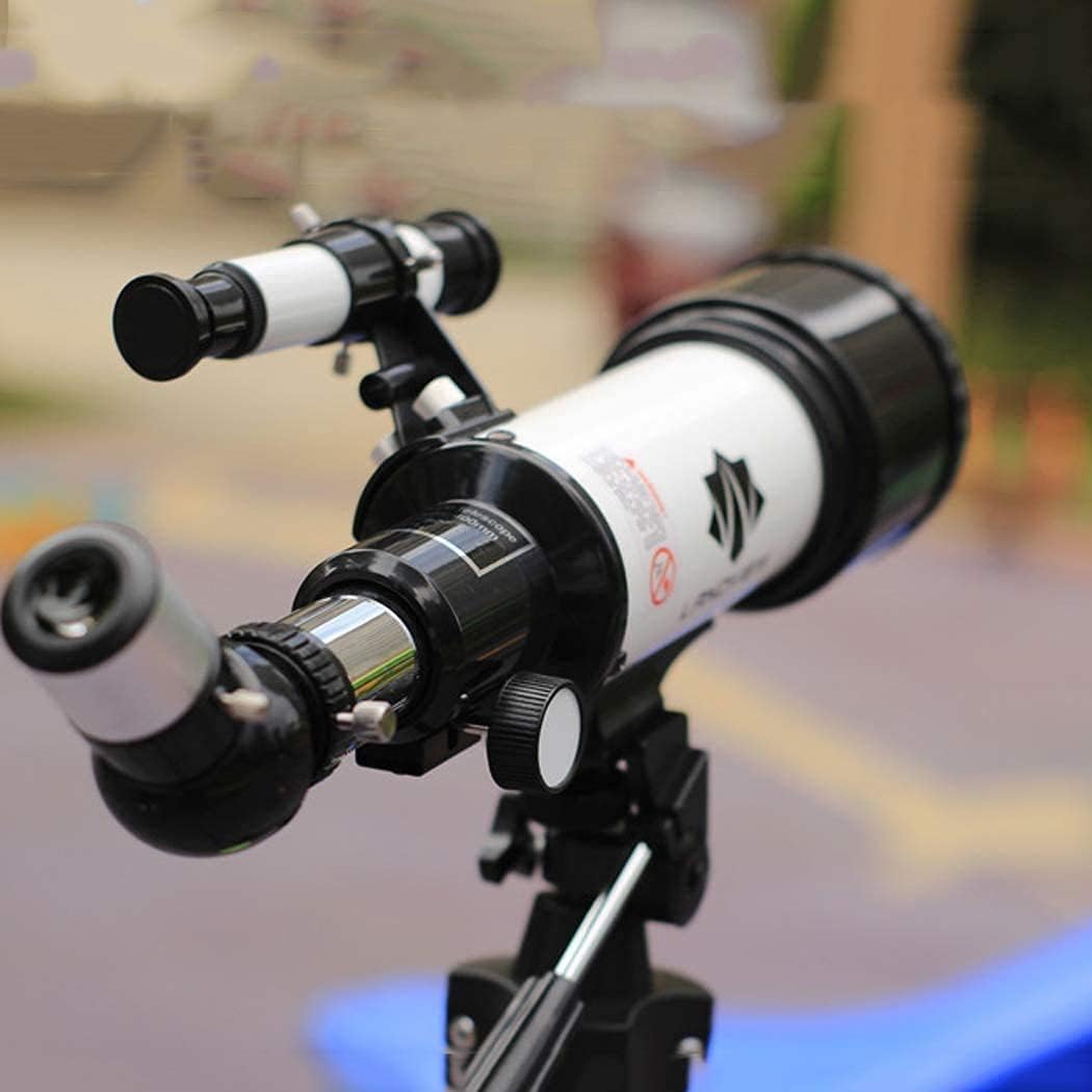Professional Kids & Adults Portable Travel Telescope 70mm Refractor Telescope with Tripod & Finder Scope Backpack and Moon Filter 70mm Aperture 3X Barlow Lens White