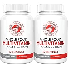 Silver Fern Whole Food Daily Multi Vitamin w/Trace Mineral Blend Supplement - 2 Bottles - 60 Vegicaps Each - 60 Day Supply - Natural, Non-GMO, Vegan, Multivitamin for Men & Women - Zero Synthetics