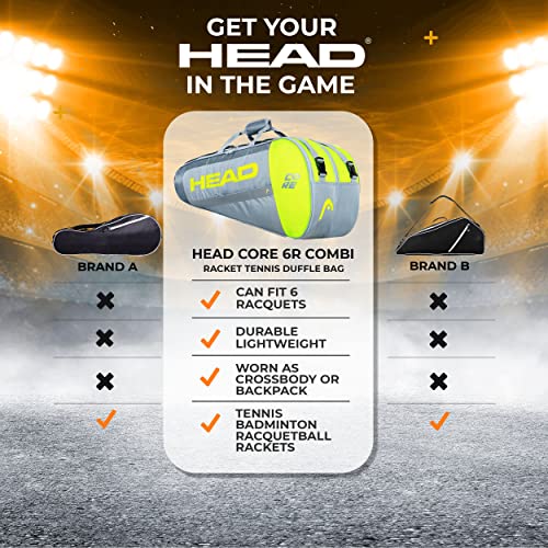 Head Core 6R Combi Tennis Racquet Bag - 6 Racket Tennis Equipment Duffle Bag #TOP4