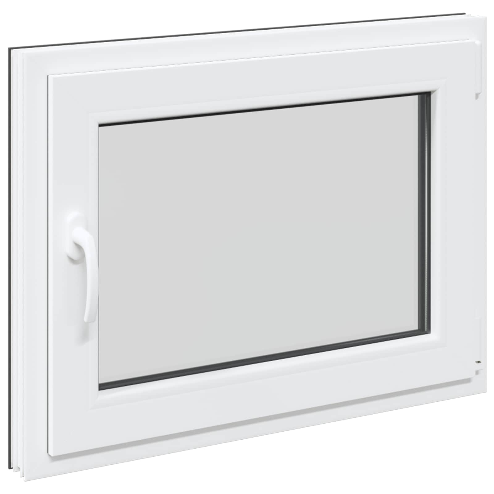 vidaXL Tilt & Turn Basement Window RISOR 80 x 60 cm PVC and Glass — image 1