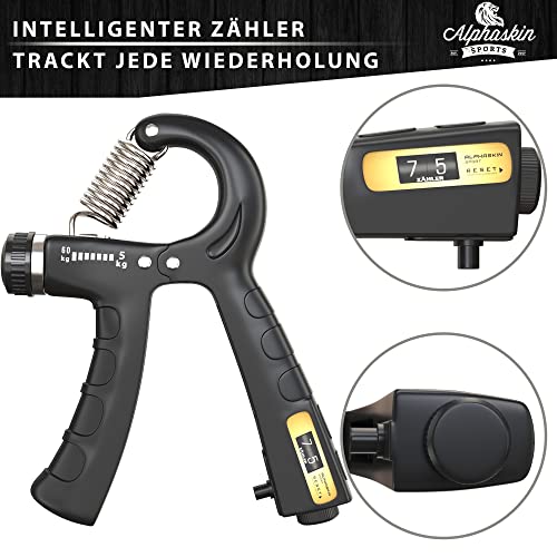 Unterarmtrainer Alphaskin Premium Handtrainer mit Zählfunktion
