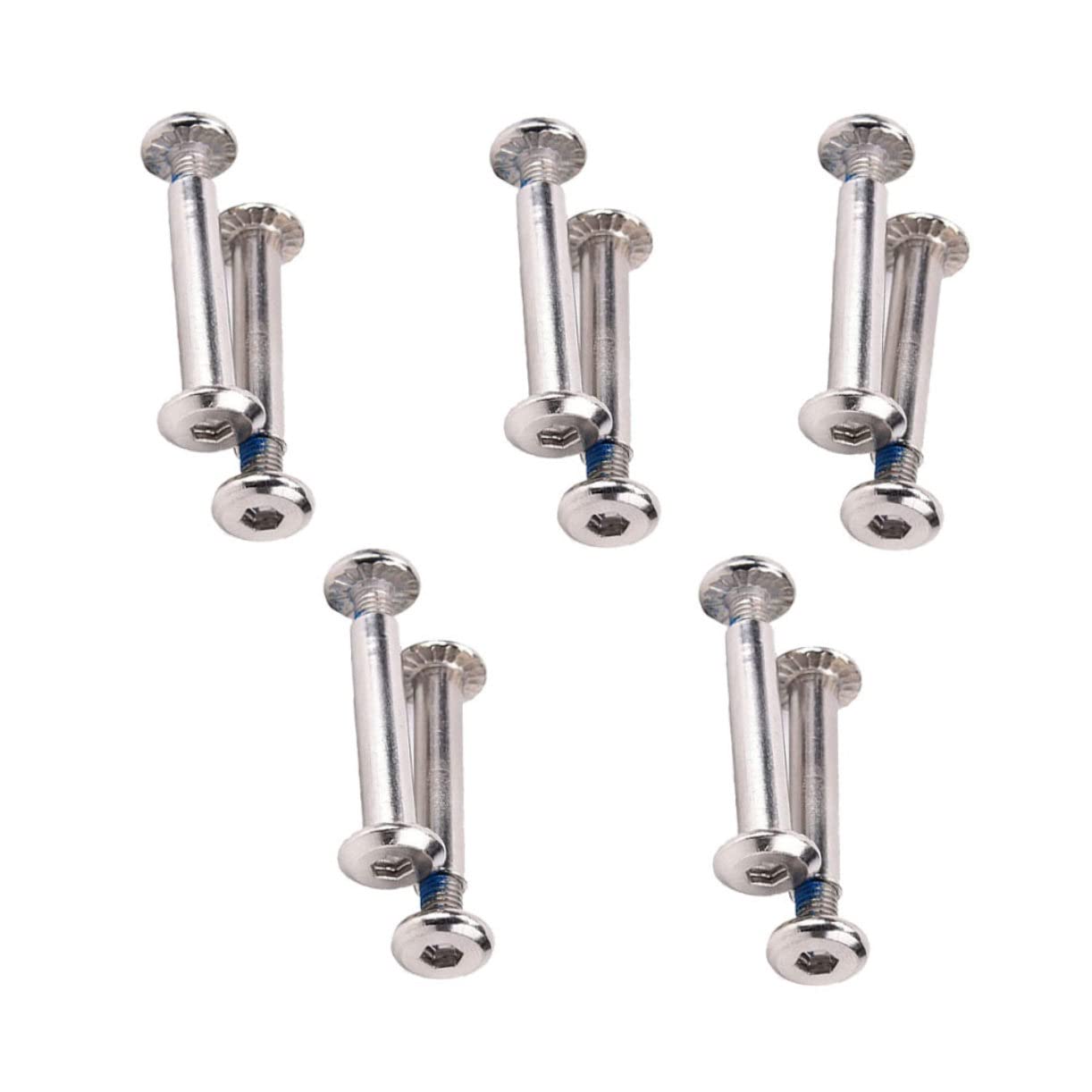WHAMVOX Roller Skate Bearings Bolts 16pcs Metal Inline Skate Screws 4mm Key Stainless Steel for Skating Wheel