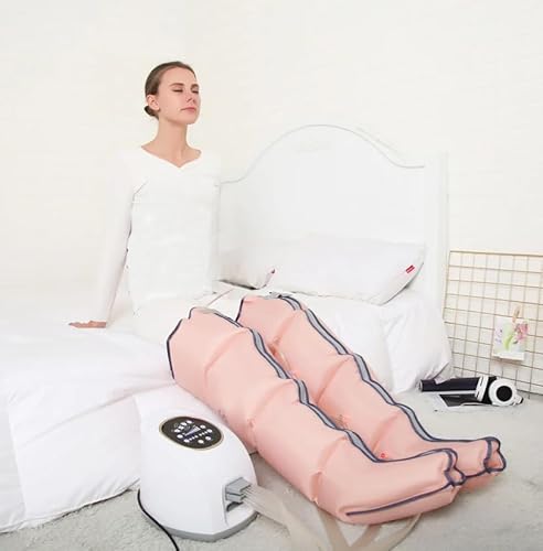 Bein Kompressionsgerät zur Lymphdrainage plus GRATIS Erweiterung, Ödemreduktion, mit pneumatischer Bein Massage, Kompression,Blutzirkulationsförderung inklusive Erweiterung (Rosa, M)