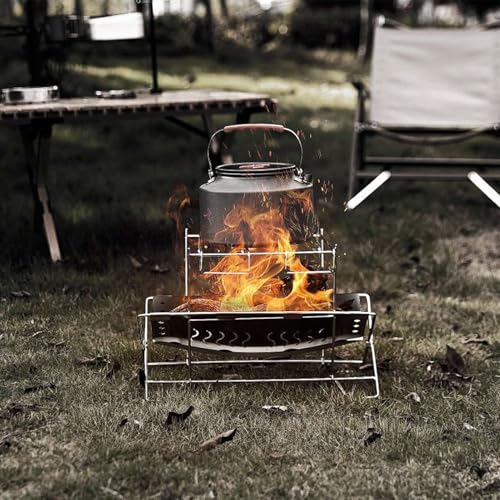 Support pour feu de camp en acier inoxydable durable pour l'extérieur