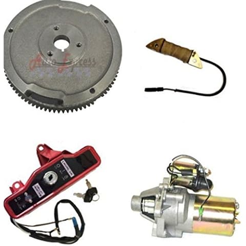 Auto Express Electric Start Kit Compatible with GX160 5.5HP GX200 6.5HP Engines Starter Motor Flywheel On/Off Swtich Cover