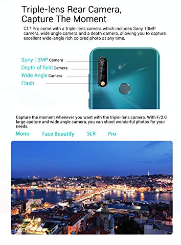 Unlocked Cell Phone,OUKITEL C17 Pro 6.35 inch Android 9.0 4G Dual SIM Mobile Phone,T-Mobile, AT&T Phone,64GB+4GB RAM Triple Camera Unlocked Smartphone,Black - Thumbnail 2