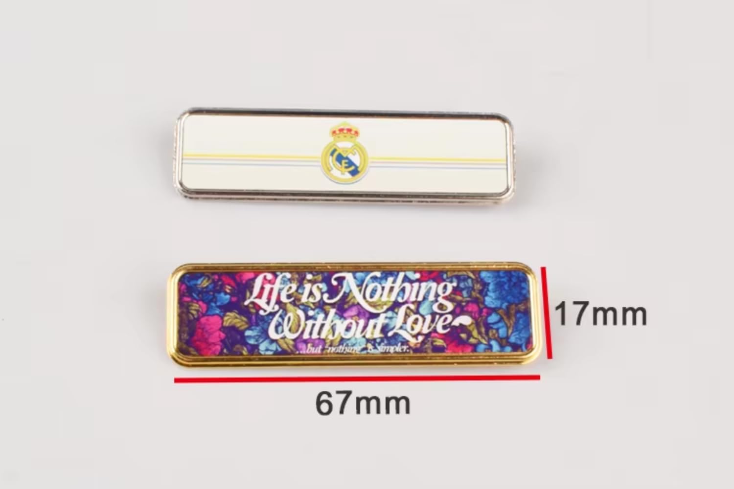 10pcs Rectangle Sublimation Blank Pin Badge, Metal Blank Name Tag Pins for DIY Custom Logo Photo Text, Heat Transfer Blank Brooch for Office School Party Craft Projects (Gold) image 5