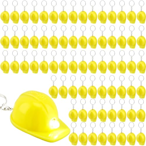 Porte-clés mini casque jaune de chantier pour sac à dos et petits lots de jeu