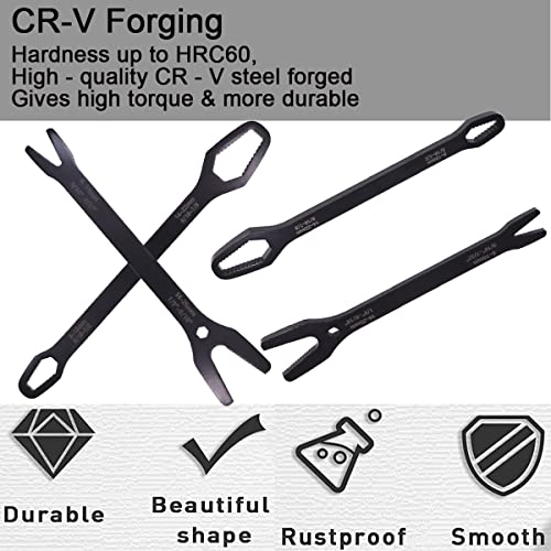 Dr.luck Double-Ended Multifunctional Universal Self-Tightening Adjustable Spanner For Various Automobile/Mechanical/Bicycle/Motocycle Repair,Opening Jaw+ Black Wrench #TOP5