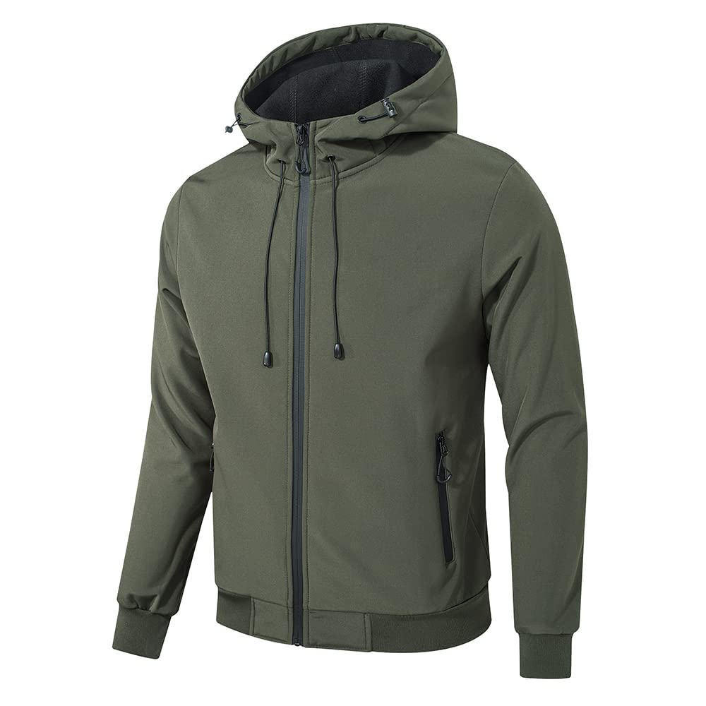 TONY BACKER Giacca Jacket Uomo In Softshell Impermeabile Antivento con Cappuccio Giubbotto Caldo Per Trekking Casual 6860