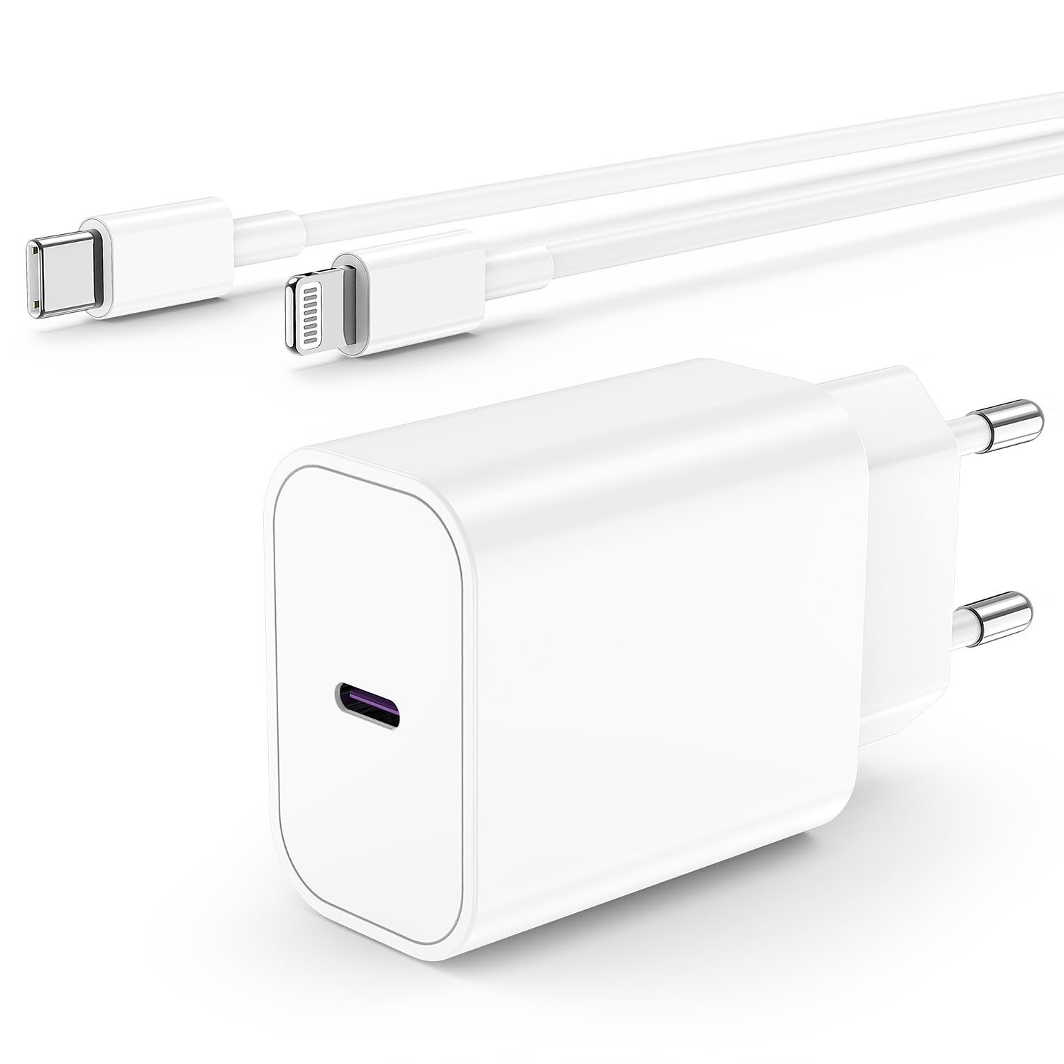 Caricatore for iPhone 14 13 Apple Originale, 20W USB C Rapido Caricabatterie con et USB-C Lightning Cavo 2M,Type C Caricabatteria con Cavetto for iPhone 14 Plus/13 ProMax/12 Mini/11 Pro/8/XR/SE/iPad