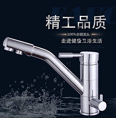 Robinet de cuisine mitigeur évier chrome rotatif à double levier