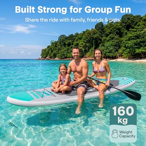 SereneLife 10'/10'6" Inflatable Stand Up Paddle Board with SUP Accessories, Inflatable SUP with Anti-Slip EVA Deck Pad, Wide Design Paddle Board for Adults and Youth by SereneLife - Used condition - Image 2