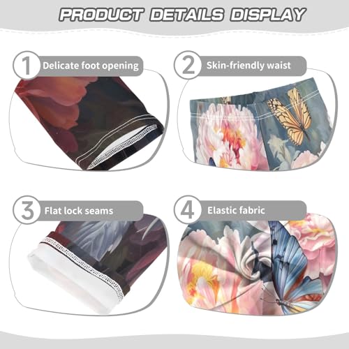 Toddler Girls Leggings Printed Yoga Pants Leggings Peony Butterfly for Kids3