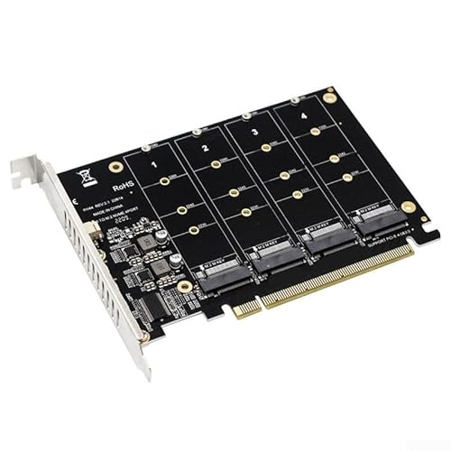Carte adaptateur robuste 4 ports M 2 NVMe vers PCIe conçue pour des transferts de données rapides et une extension facile du système