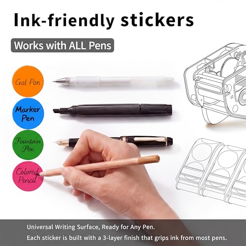 Image of Suitable for Lucky Sticker Transparent dot Sticker Dispenser. Includes 900 Pieces of 1-inch red dot Stickers, Round Color-Coding Labels, Ideal for Offices and classrooms.