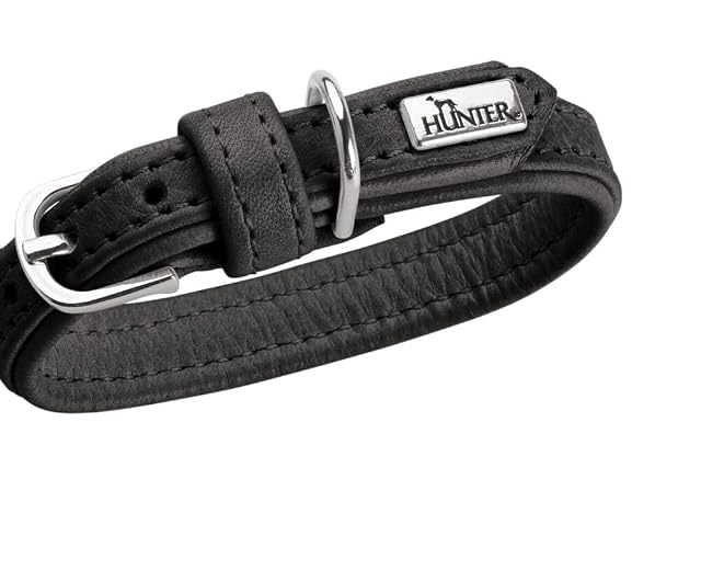 Foto 3 de 6 de HUNTER Collar para Perros Soho Mini, Color Negro, Piel de Vacuno, Suave y Flexible, Suave al Tacto, Ligero