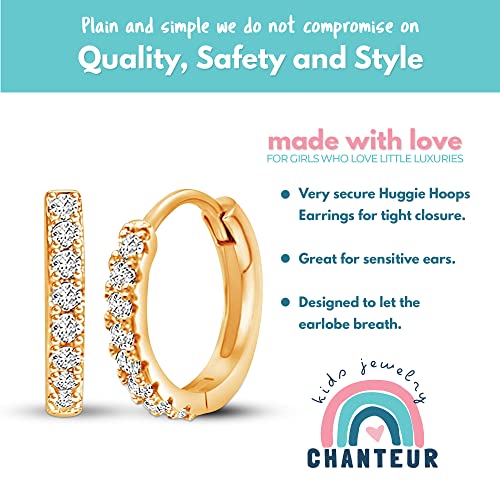 Image of Chanteur Hypoallergenic Huggie Earrings for Girls & Women - Small Hoop Design, Perfect for Teens & Kids