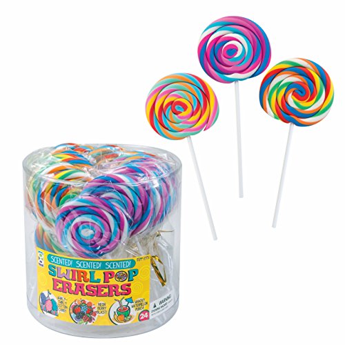 Gommes parfumées Swirl Pop Raymond Geddes (lot de 24) pour la trousse des enfants