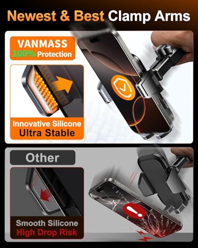 Image of VANMASS 2026【True Military Class】Mobile Phone Holder Car 【Strongest Suction Cup & Ventilation Clip】Mobile Phone Holder Car Mobile Phone Holder 360 Rotatable Car Holder for iPhone 17 Pro Max /17 Air /16