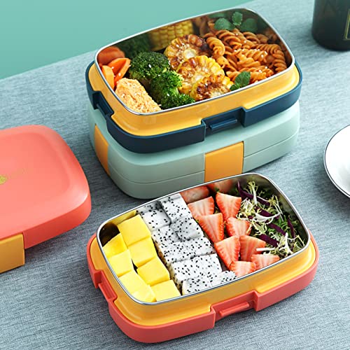 Lunch Box Food Containers for Kids to School Vivid Insulated Lunch Bag Keep Fresh Delicate Leak-Proof Anti-Scalding BPA-Free Perfect for a Filling Lunch Outdoor (Red, Rectangle)