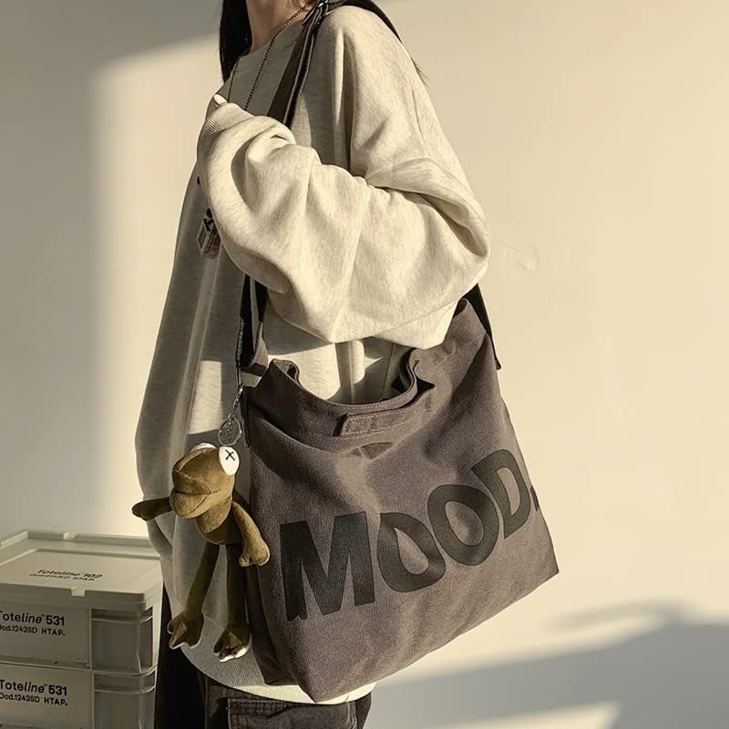 Canvas Messenger Vintage Bag Letter Pattern Crossbody Bag Emo Goth Shoulder Satchels Y2K Harajuku Bag Grunge Handbag3