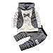 Produktbild OSYARD Baby Kleidung Satz, Neugeboren Babykleidung Säugling Baby Junge Streifen Brief Drucken Kapuzenpullover Lange Hülse Tops Hose,Kleinkind Mode Outfits Hoodie Sweatshirt + Sweathosen Lang Pants