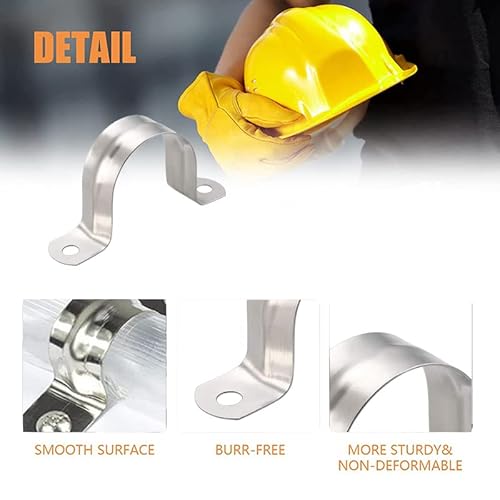 Akihisa 4 Pcs U Tube Pipe Clamp 304 Stainless Steel Rigid Pipe Strap Strap Clamp Id 3Inch(75Mm) #TOP2
