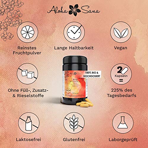 Acerola Kapseln von Aloha Sana mit natürlichem Bio Vitamin C