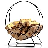 DOEWORKS 23 Inches Solid Steel Log Hoop Heavy Duty Firewood Racks