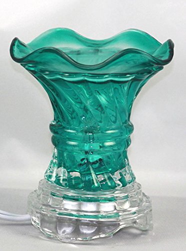 Teal (ES206TL) Electric Glass Fragrance Scented Oil Warmer (Burner / Warmer / Lamp) with Dimmer Switch