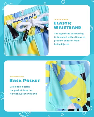 Image of maamgic Boys Swim Trunks with Compression Liner Toddler Stretch Swim Shorts