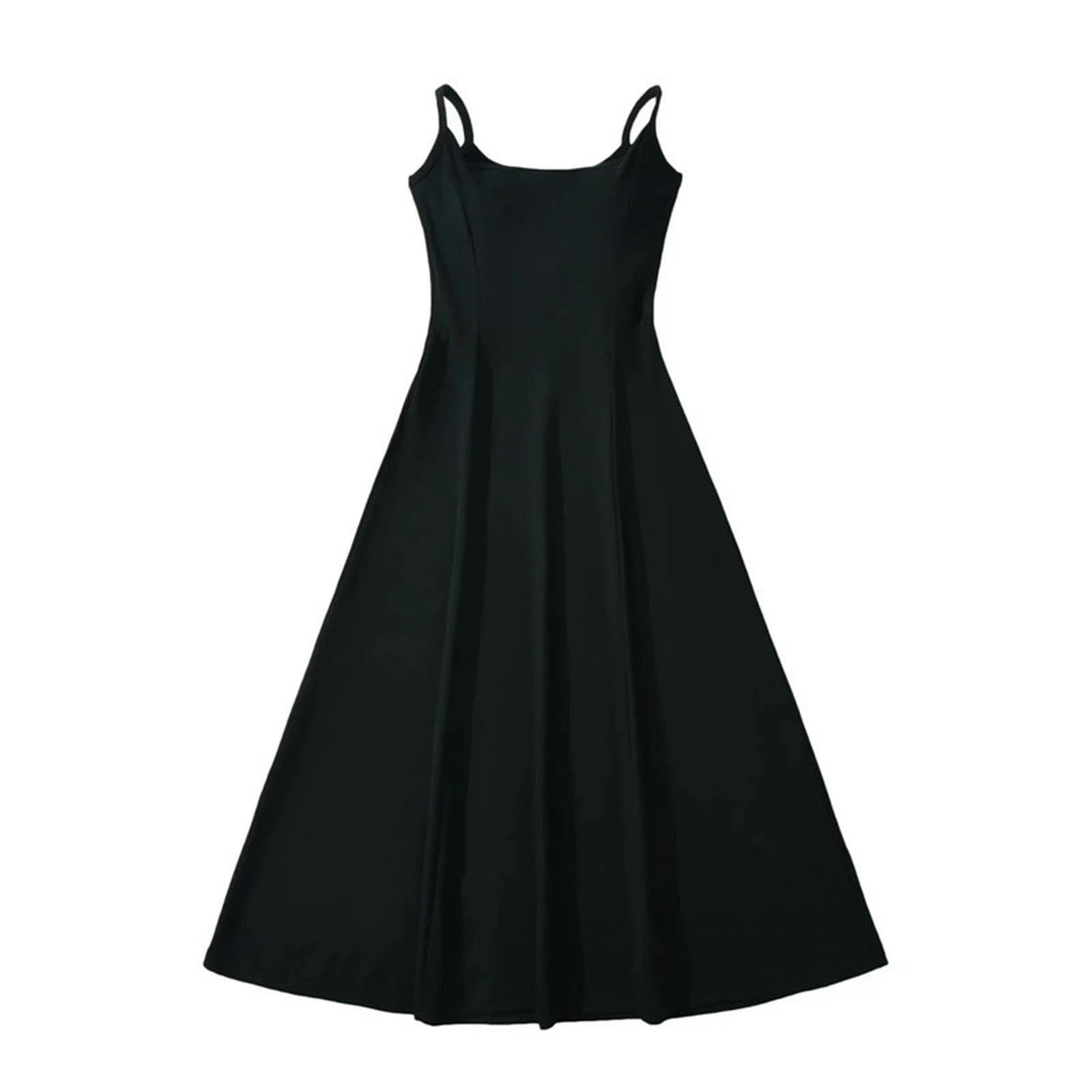 Robe d'été trapèze courte noire avec soutien-gorge intégré taille L pour femme