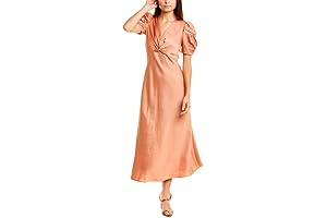 Elegant Taylor Dress with Knotted Front and Puffy Sleeves