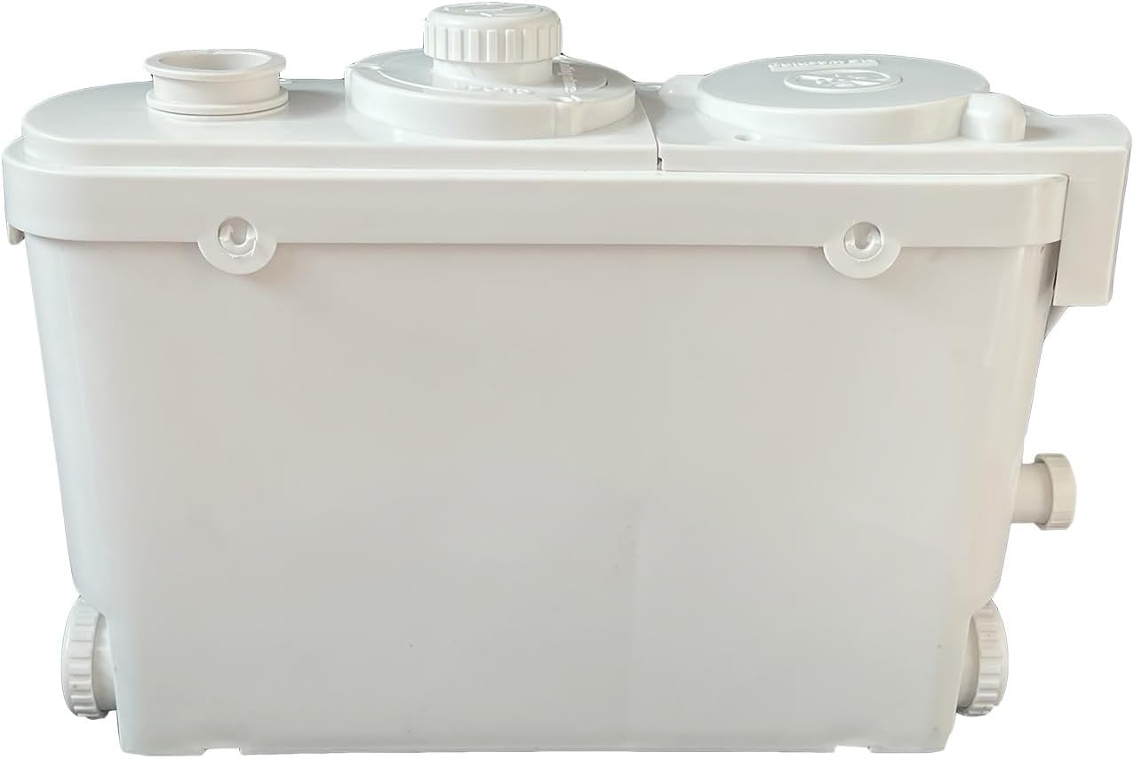 WinZo TP500 Toilet Macerator Sewerage Pump 500W with 3 Water Inlets for Rear Back Toilet Kitchen Bathroom Sink Laundry Machine Disposal