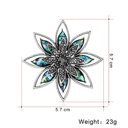 Image of Ladies Men's Universal Brooch Party diamond-set jewelry Brooch Pin Delicate gift for Valentine's Day-Blue Flower Brooch for Women - Large Floral Lapel Pin, Nature-Inspired Dress Accessories with Light Wave Design