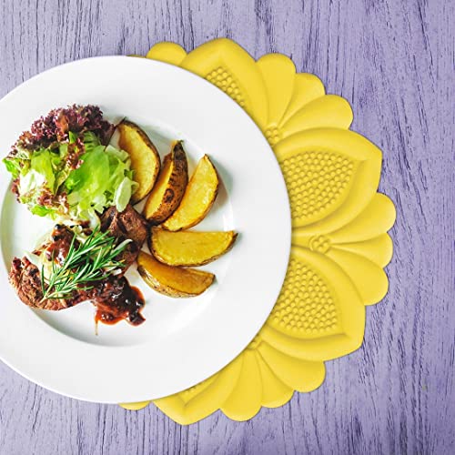 Talisman Designs No-Slip Grip Silicone Hot Pad & Trivet | Yellow | Surface Protection From Hot Dishes | Up To 500-Degree Heat Resistance | Multipurpose Kitchen Supplies #TOP1