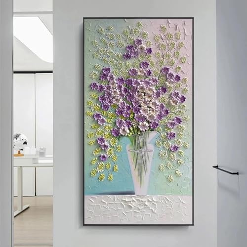Peinture murale abstraite pour illuminer un salon sombre KEBIA 50x100