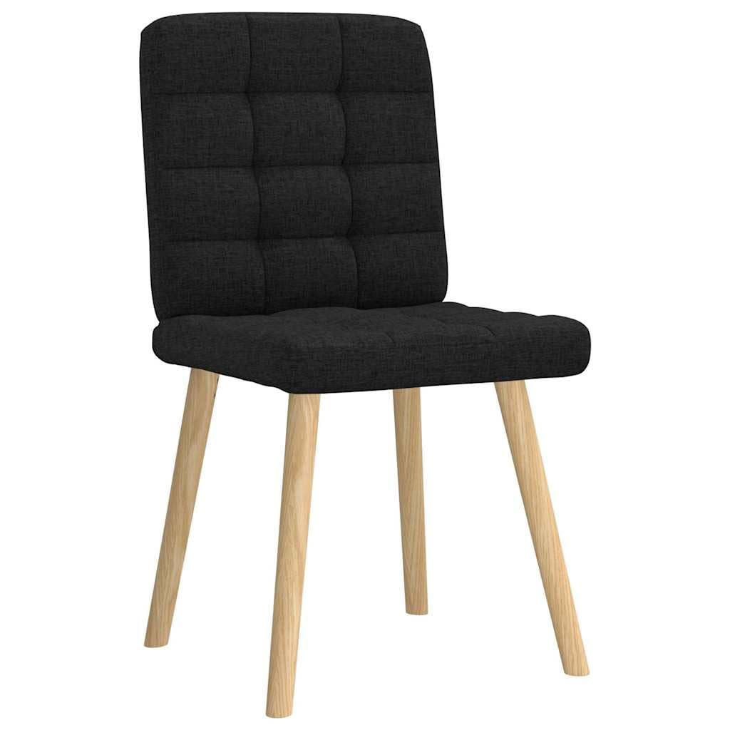 Juego de 6 sillas de comedor de tela negra acolchada con espuma para asiento y respaldo, estructura de metal y madera, ergonómica, estable, para cocina, salón, comedor, oficina, sala de espera