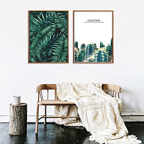 Anpassen Wandkunst Leinwand Malerei Poster Nordic Kleine Frische Dekorative Malerei Kaktus Tropische Pflanze Auf Sofa Wand Dekoration 50x70cmx2 Kein Rahmen Cover