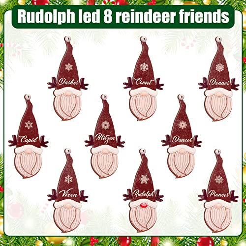 9 Pcs Reindeer Gnome Christmas Ornaments Wooden Hanging Reindeer Gnome Ornaments Christmas Tree Hanging Decoration Santa Elf Christmas Tree Ornaments Home Decor Holiday Decor (9) #TOP3