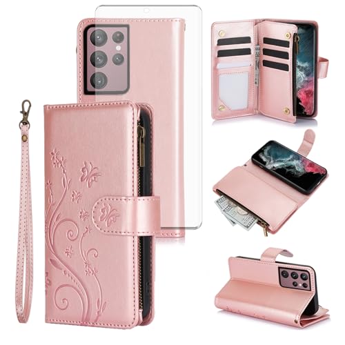Coque Samsung S22 Ultra YM020 Or rose au bureau ou en soirée chic