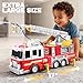 JOYIN Extra Large Toddler Fire Truck Toys for Boys with 33-inch Ladder, Lights & Sprinkler Pump, Big Emergency Vehicle, Kids Toys for Age 3, 4, 5, 6, 7, Christmas Birthday Gift for Grandkids