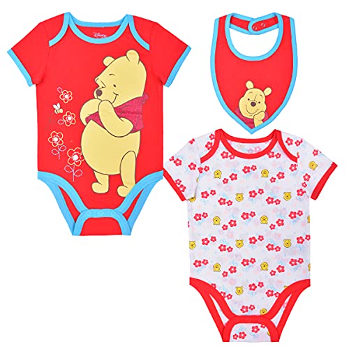 Image of Disney Baby-Girls Cinderella Bodysuits and Bib (Pack of 3)