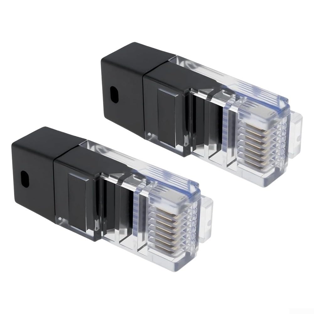RJ45 Abschlusswiderstandsstecker mit 120 Ohm eingebaut für Ethernet-Kurzschlusstests 8P8C Loopback Verifizierungswerkzeuge für Netzwerkkabel und Diagnosegeräte, Schwarz, 2 Stück