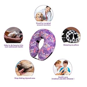 Cutebone inflatable dog donut collar with removable soft fleece covers for smallmediumlarge dogs and cats after surgery gwb06m   cucciolini doodles