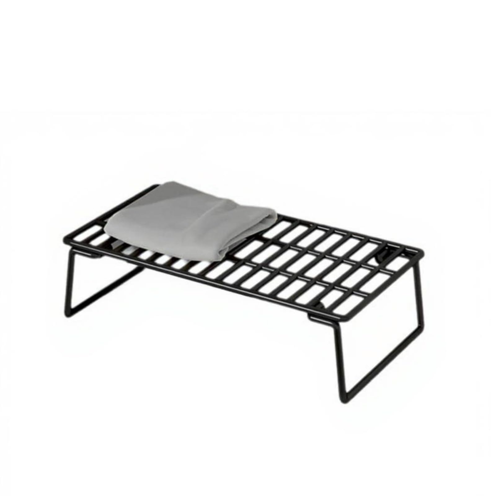 Expandable Cabinet Organizer Shelf, Kitchen, Adjustable, Space-Saving, Sturdy, No Tools Required, Multi-Purpose Black 34cm