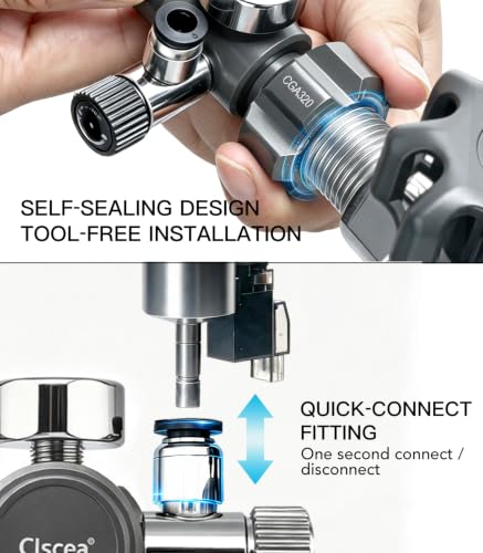 Image of Aquarium CO2 Regulator with Solenoid Valve for CGA320 Tank, R200S | complete kit