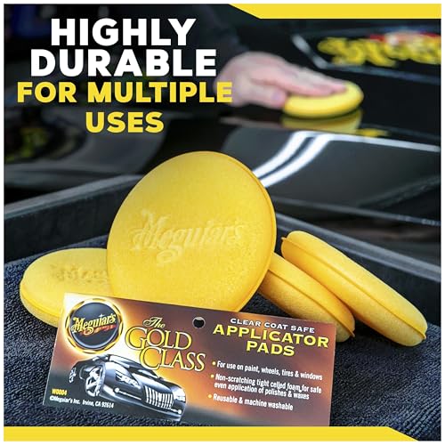 Image of Meguiar's Foam Applicator Pad 4 Pad (Car Polish /Wax Applicator) Durable & Washable