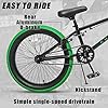 cubsala Freestyle BMX Bike, 20 Inch Kids Bicycle for 7-13 Years Old Kids and Beginner Level Rider, Black with Green Tires #2